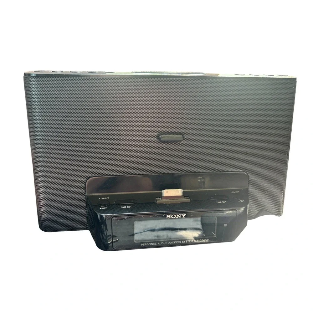 Sony Dream Machine ICF-CS15iP Speaker Dock Clock Radio iPod iPhone Black Remote
